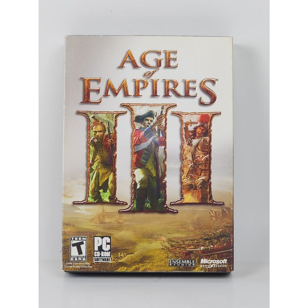 Microsoft PC AGE OF EMPIRES III Strategy 3 Disc Set w/ Play Code Video Game